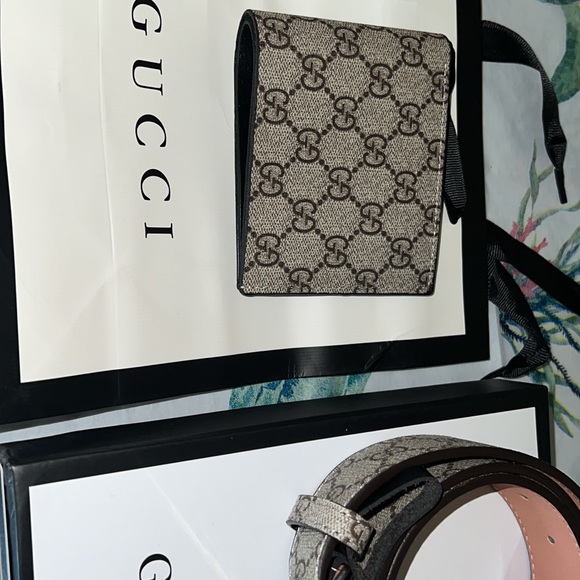 Gucci Tan Leather Belt and wallet - Picture 5 of 5
